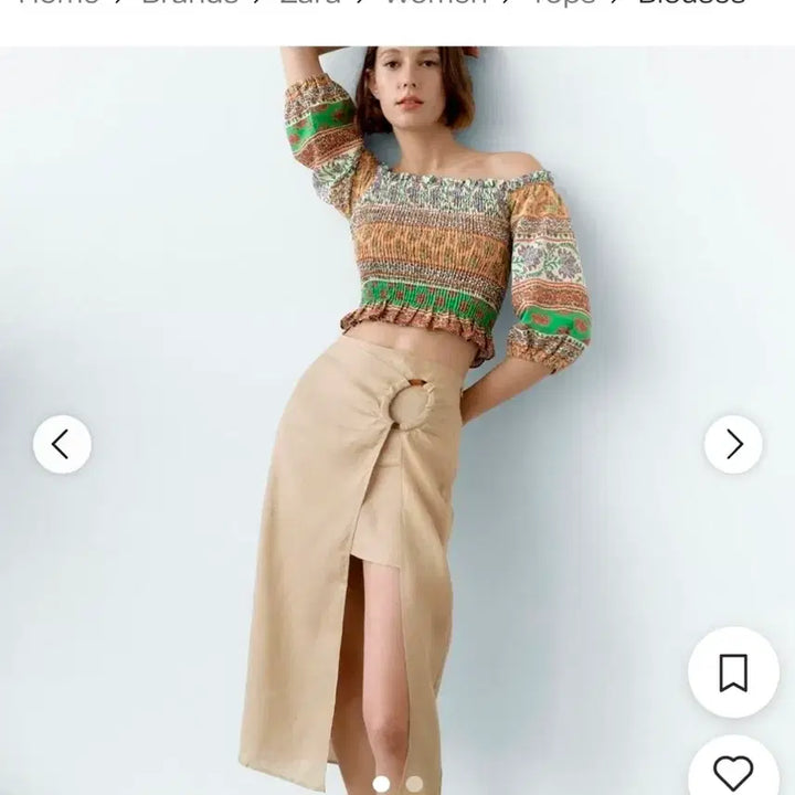 [BUNJANG] ZARA Smocked Blouse - Size L / ZARA 자라 스모크 블라우스 L사이즈 택있음