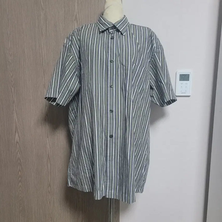 [BUNJANG] Zegna Striped Short Sleeve Shirt XL / 제냐 매장판 스트라이프 반팔 남방 셔츠 XL
