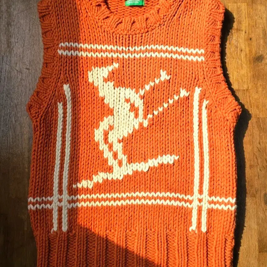 [BUNJANG] Benetton Knit Vest / BENETTON 베네통 니트 베스트 조끼 Made In Italy