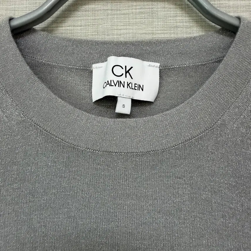 [BUNJANG] Calvin Klein Grey Knit Sweater / CK 캘빈클라인 그레이 여름니트