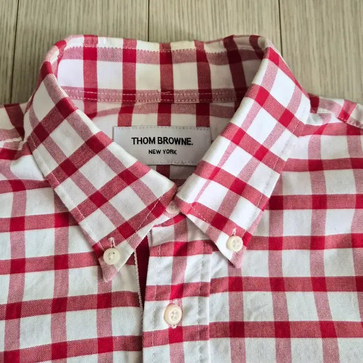 [BUNJANG] Thom Browne Red White Check Shirt / 톰브라운 레드 화이트 체크 셔츠