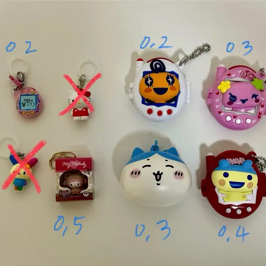 [BUNJANG] Sanrio Tamagotchi Mametchi Usahana Hello Kitty Keychain / 산리오 키링 / 다마고치 키링 / 마메치 / 우사하나 / 헬로키티