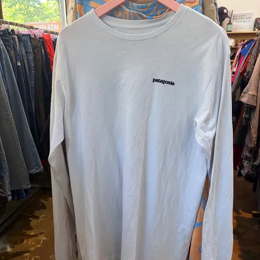 [BUNJANG] Patagonia Long Sleeve T-Shirt White / 파타고니아 긴팔티 화이트