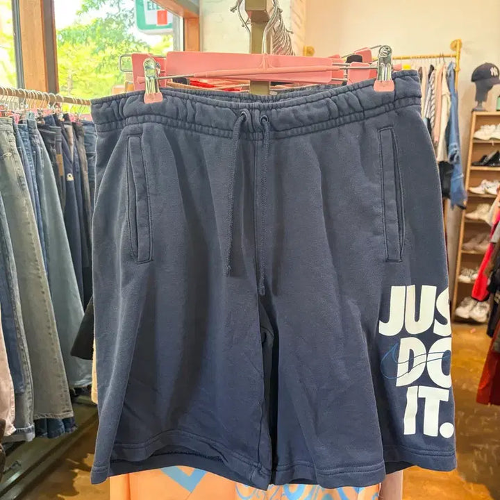 [BUNJANG] Nike Just Do It Sweat Shorts Navy / 나이키 Just Do It 스웨트 반바지 네이비