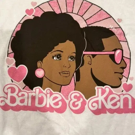 [BUNJANG] Barbie &amp; Ken Printed Short Sleeve T-Shirt / 바비 앤 켄 프린팅 반팔 티셔츠
