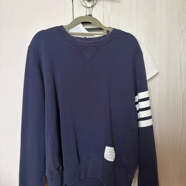 [BUNJANG] Thom Browne Navy Tricolor Sweatshirt / 톰브라운 네이비 삼선 맨투맨