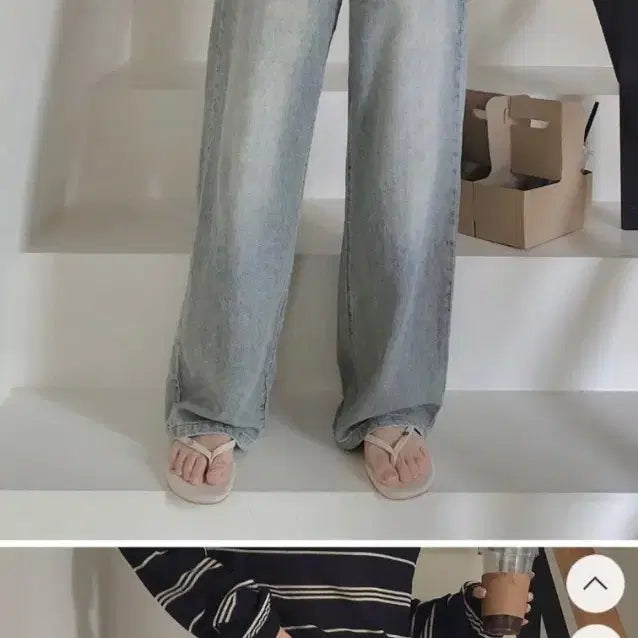[BUNJANG] Slowand Airy Wide Denim Pants Long Ver. XS / 여름바지) 슬로우앤드 롱기장 에어리 와이드 데님팬츠 xs
