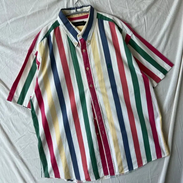 [BUNJANG] Beanpole Striped Short-Sleeve Shirt / 빈폴 스트라이프 반팔셔츠