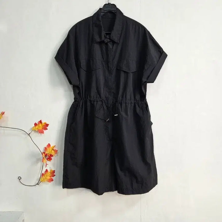 [SOLD OUT] 바스락블랙 셔츠 점프슈트(반바지) 77
