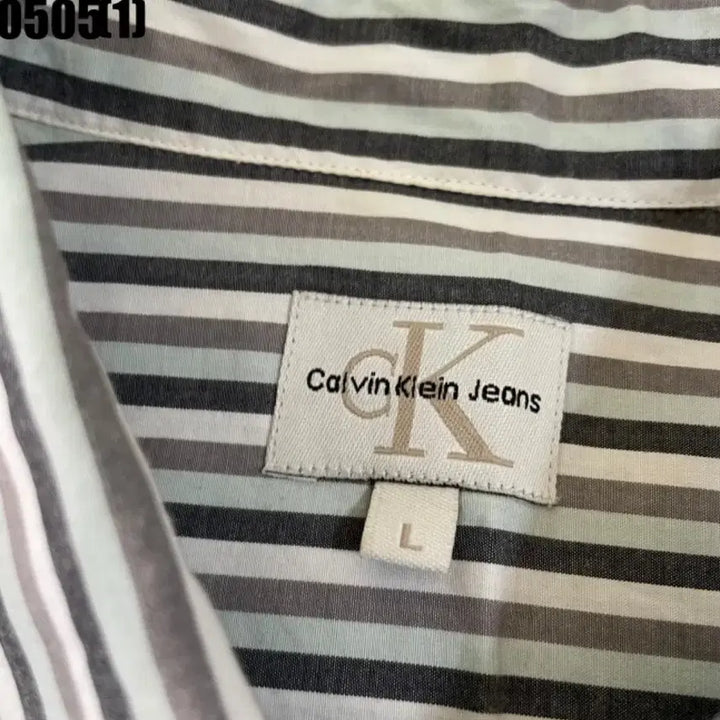[BUNJANG] Calvin Klein Striped Short Sleeve Shirt L / 캘빈클라인 반팔 셔츠 L