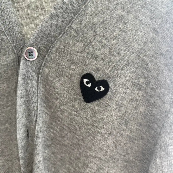 [BUNJANG] Comme des Garçons PLAY Cardigan Grey Size S / 꼼데가르송 PLAY 가디건 그레이 S
