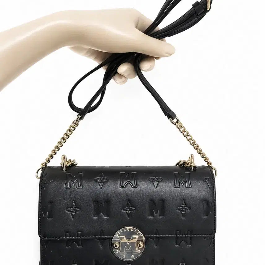 [BUNJANG] Metrocity Black Leather Crossbody Shoulder Bag / 메트로시티 (새상품) 블랙 크로스백 숄더백