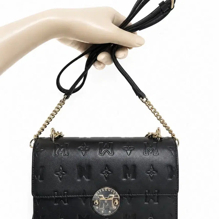 [BUNJANG] Metrocity Black Leather Crossbody Shoulder Bag / 메트로시티 (새상품) 블랙 크로스백 숄더백