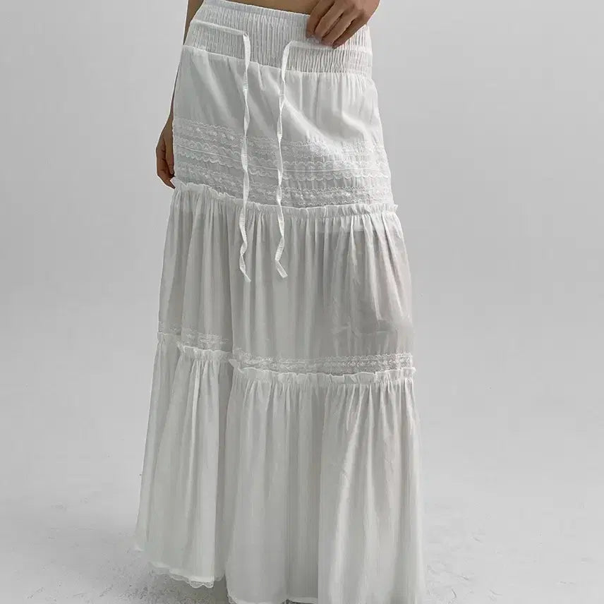 [BUNJANG] Black Up Toddly Ruffle Long Skirt / 블랙업 토들리 캉캉 롱스커트