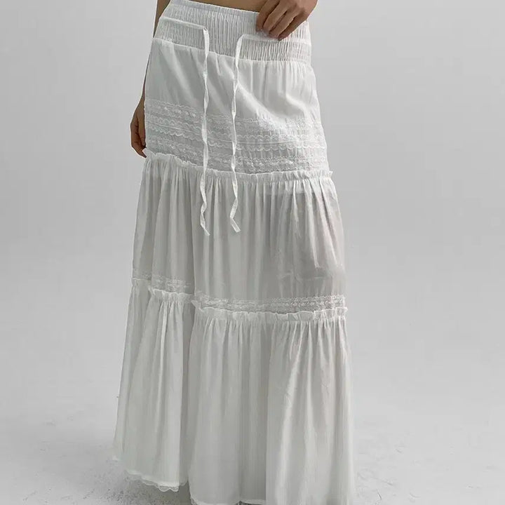 [BUNJANG] Black Up Toddly Ruffle Long Skirt / 블랙업 토들리 캉캉 롱스커트