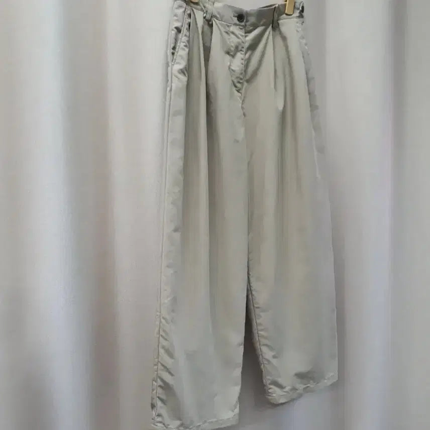 [BUNJANG] Tomboy Wide Fit Slacks Beige / 톰보이 바지