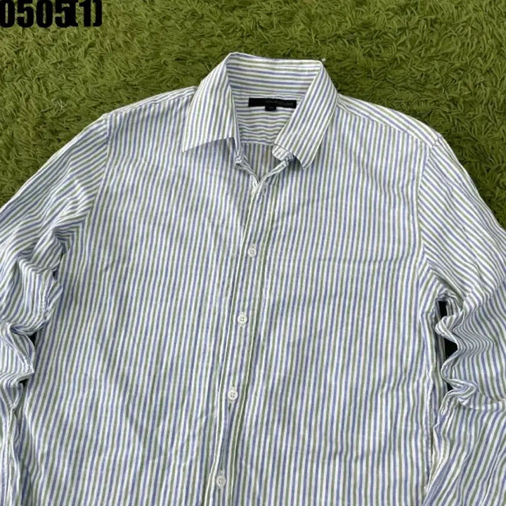 [BUNJANG] Solid Homme Striped Long Sleeve Shirt Men&