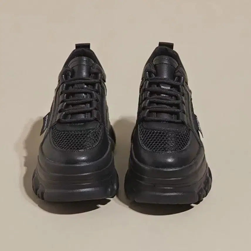 [BUNJANG] Cowhide Mesh Height-Increasing Sneakers (7cm) / 소가죽 메쉬소재 기높이 운동화 7cm
