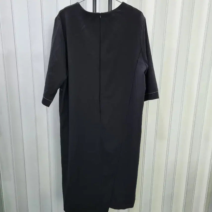 [BUNJANG] Black Stitch Point Long Dress / 블랙 스티치 포인트 롱 원피스