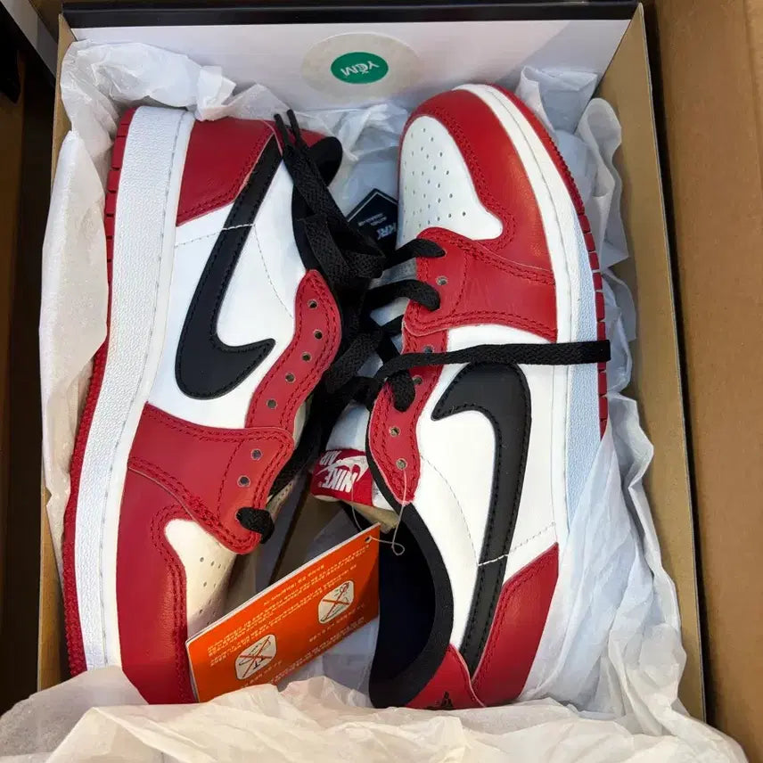 [BUNJANG] Nike Air Jordan 1 Low Red/White New / 나이키 에어 조던 1 로우 레드/화이트 새상품