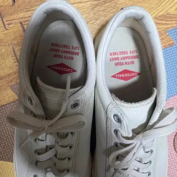 [BUNJANG] Catchball Original Leather Sneakers White 260 / 캐치볼 오리지날 레더 스니커즈 260 화이트