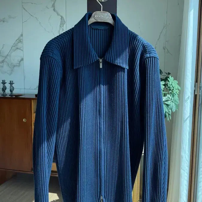 [BUNJANG] Homme Plissé Issey Miyake Zip-Up Collar Jacket (Navy) / 옴므플리세 집업 카라자켓 (네이비)