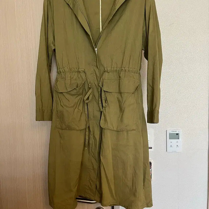 [BUNJANG] Jennu Khaki Linen Blend Long Coat / 66 Jenn U 카키색 린넨 코트