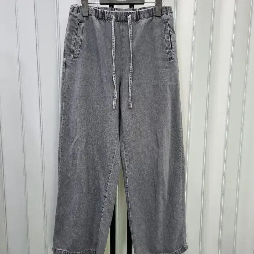 [BUNJANG] Zara Grey Denim Wide Banding Pants / 자라 그레이 데님 와이드 밴딩 팬츠
