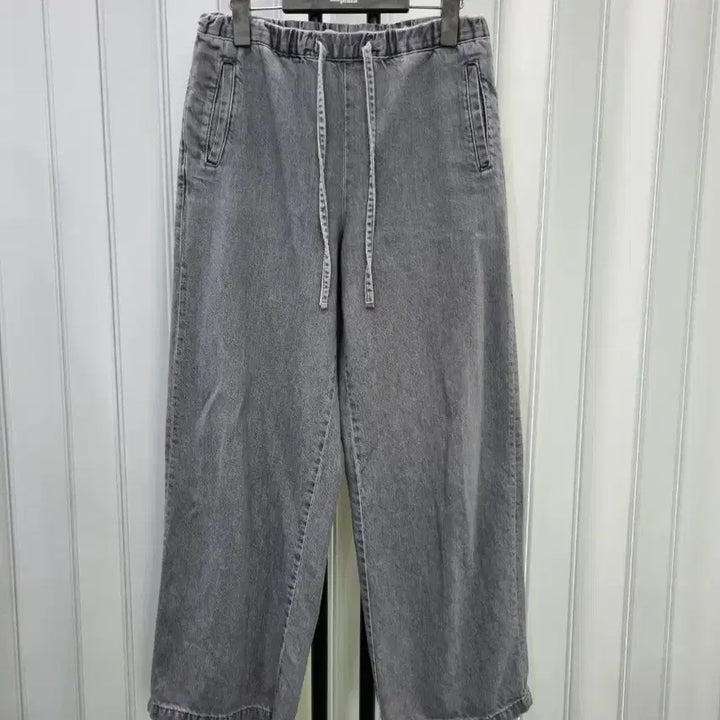 [BUNJANG] Zara Grey Denim Wide Banding Pants / 자라 그레이 데님 와이드 밴딩 팬츠