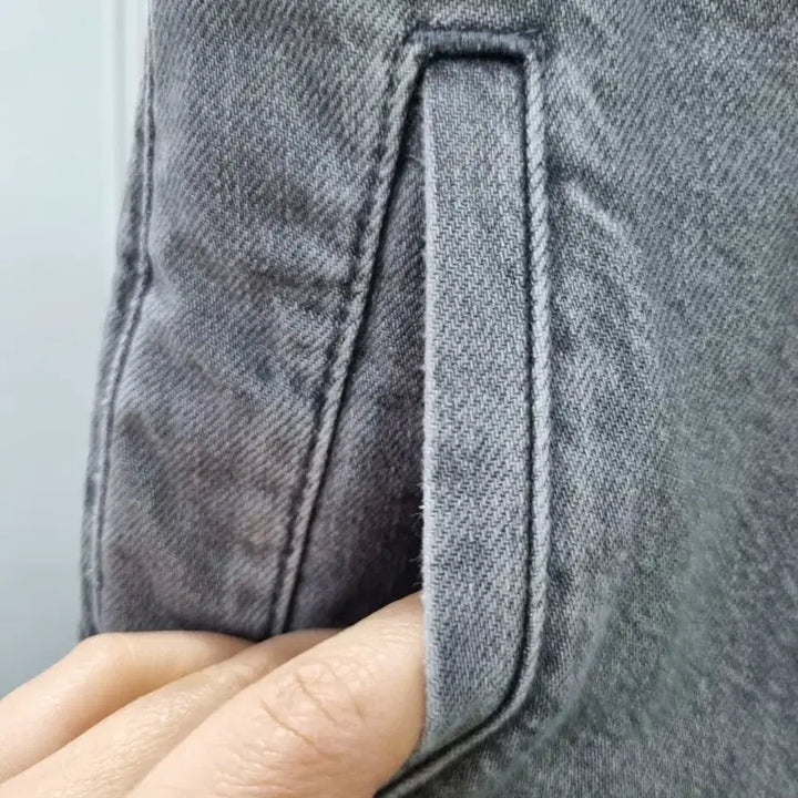 [BUNJANG] Zara Grey Denim Wide Banding Pants / 자라 그레이 데님 와이드 밴딩 팬츠