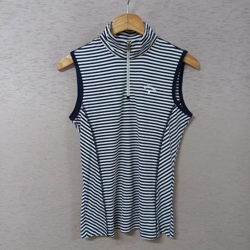 [BUNJANG] Callaway Navy Stripe Sleeveless T-Shirt / B5-6/캘러웨이 네이비 스트라이프 민소매 티셔츠
