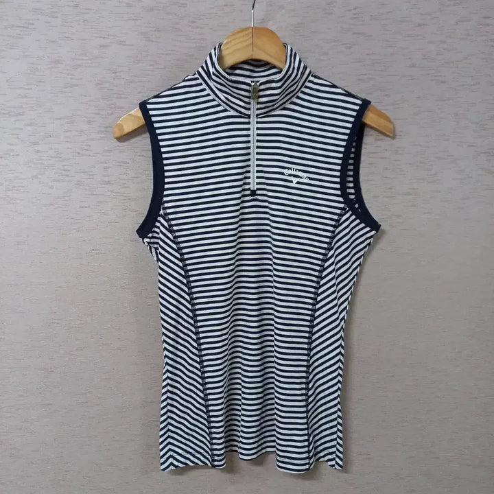 [BUNJANG] Callaway Navy Stripe Sleeveless T-Shirt / B5-6/캘러웨이 네이비 스트라이프 민소매 티셔츠