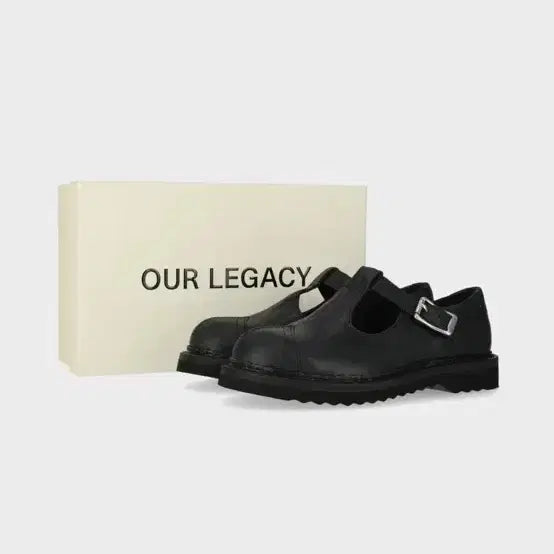 [BUNJANG] Our Legacy Black Leather Derby Shoes with Silver Buckle / 아워레가시 구두