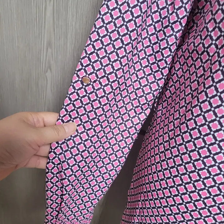 [BUNJANG] Juicy Couture Pattern Long Shirt Dress Pink / 쥬시꾸띄르 상태굿 패턴 롱 셔츠 겸 원피스 핑크