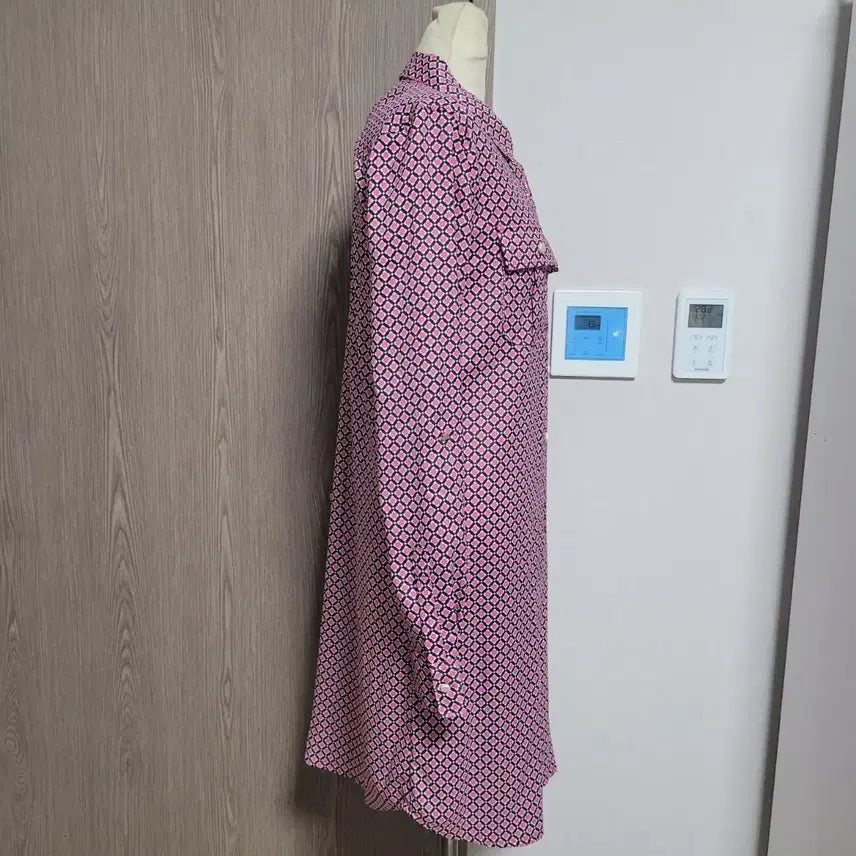 [BUNJANG] Juicy Couture Pattern Long Shirt Dress Pink / 쥬시꾸띄르 상태굿 패턴 롱 셔츠 겸 원피스 핑크