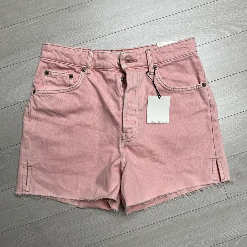 [BUNJANG] Zara Pink Denim Cut-Off Shorts Size 38 / 무료배송 자라 핑크 데님 반바지 38 쇼츠 새상품