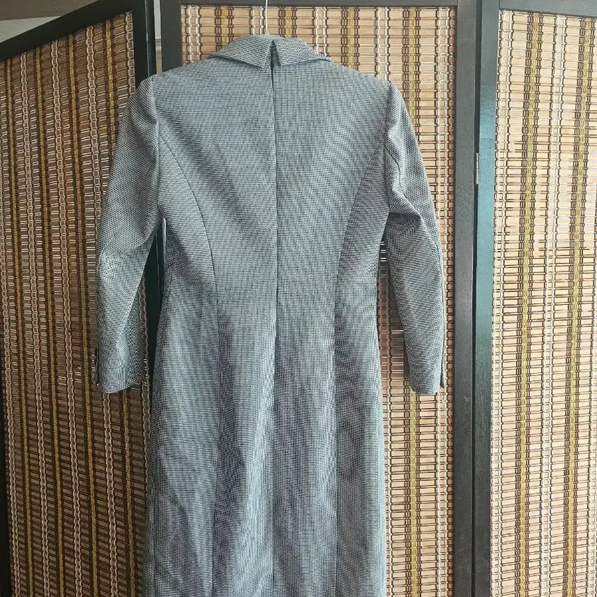 [SOLD OUT] JJ지고트 체크 패턴 더블 버튼 롱 원피스