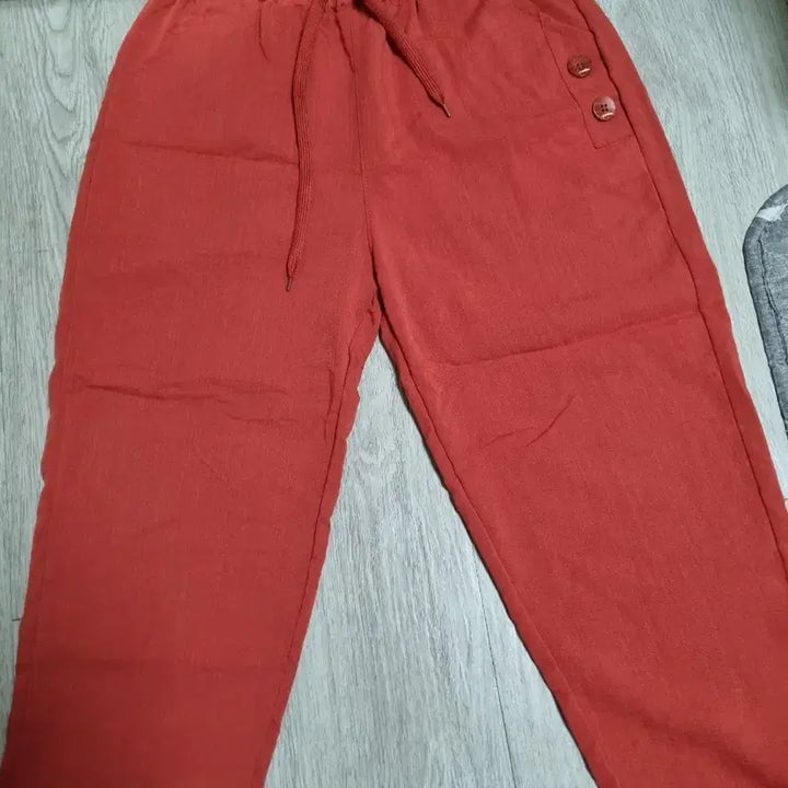 [BUNJANG] Orange Red Cotton Spandex Pants Women&