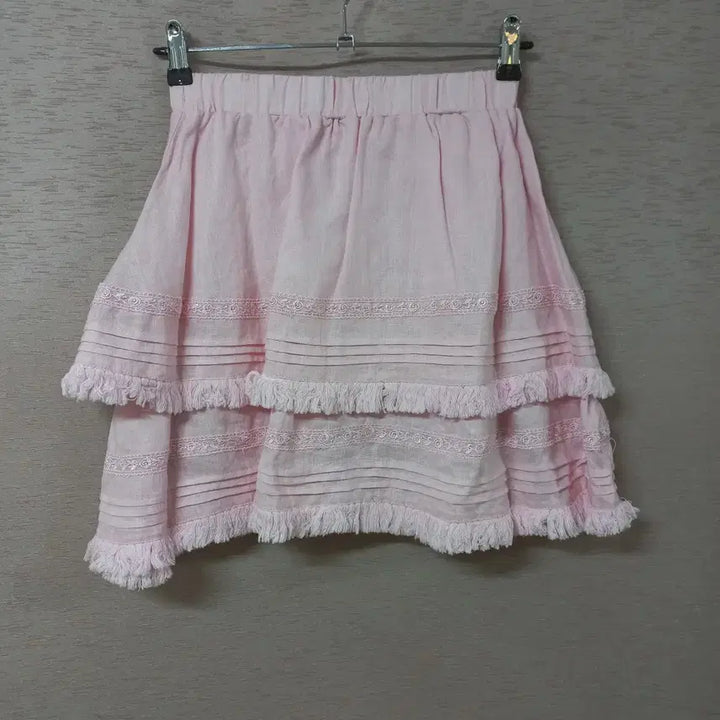 [BUNJANG] LUOLUOJUANJIE Lace Panel Pintuck Tassel Skirt / B5-6/LUOLUOJUANJIE 레이스배색 핀턱주름 수술 스커트 여성