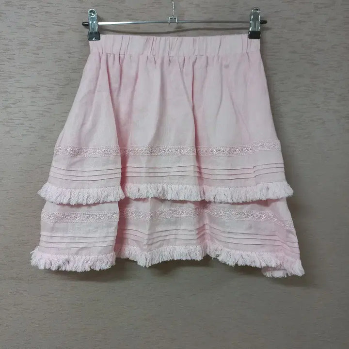 [BUNJANG] LUOLUOJUANJIE Lace Panel Pintuck Tassel Skirt / B5-6/LUOLUOJUANJIE 레이스배색 핀턱주름 수술 스커트 여성