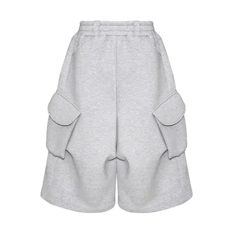 [BUNJANG] MJD Wide Cargo Bermuda Pants Melange Grey / MJD 와이드 카고 버뮤다 팬츠 멜란지 그레이