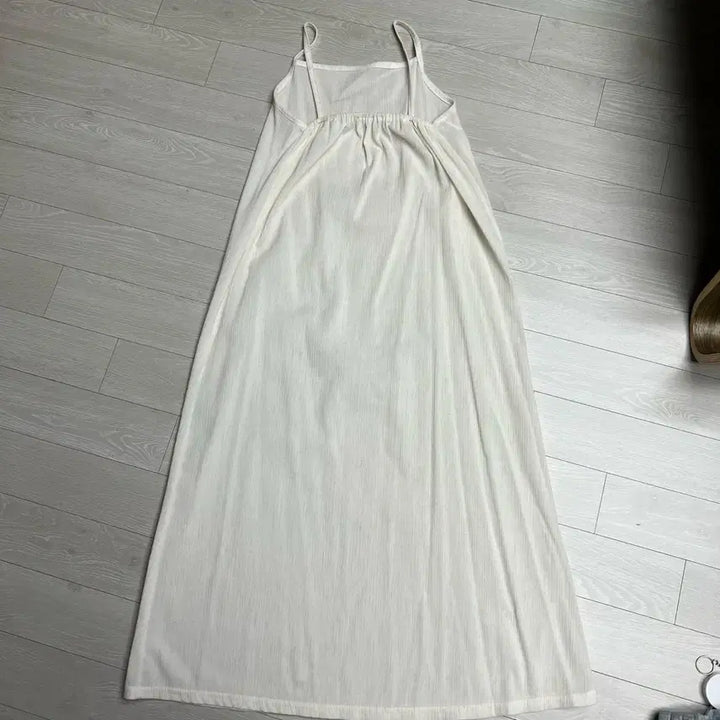 [BUNJANG] White Long Slip Layered Dress / 무료배송 보세 화이트 롱 슬립 레이어드 드레스 원피스