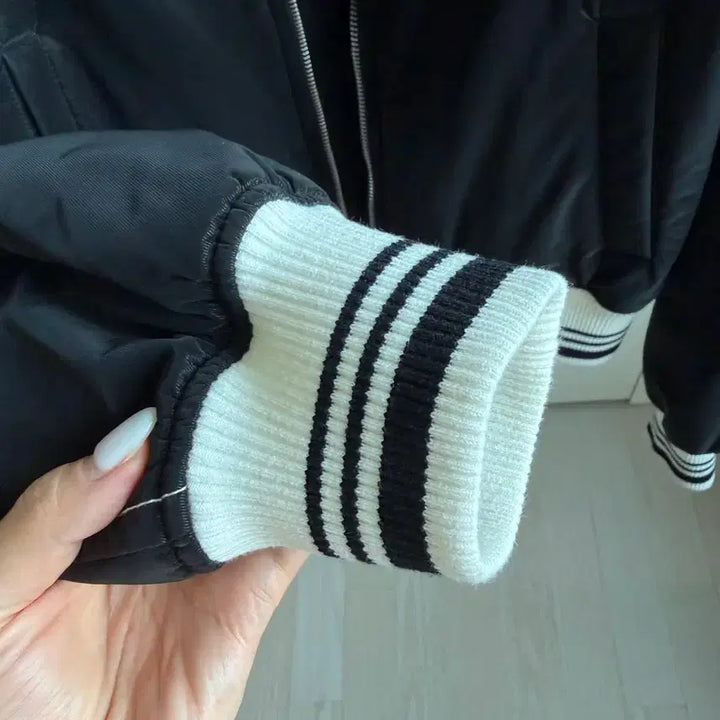 [BUNJANG] Matinkim Coated Stadium Jumper Black / 마뗑킴 코팅 스타디움 점퍼 블랙