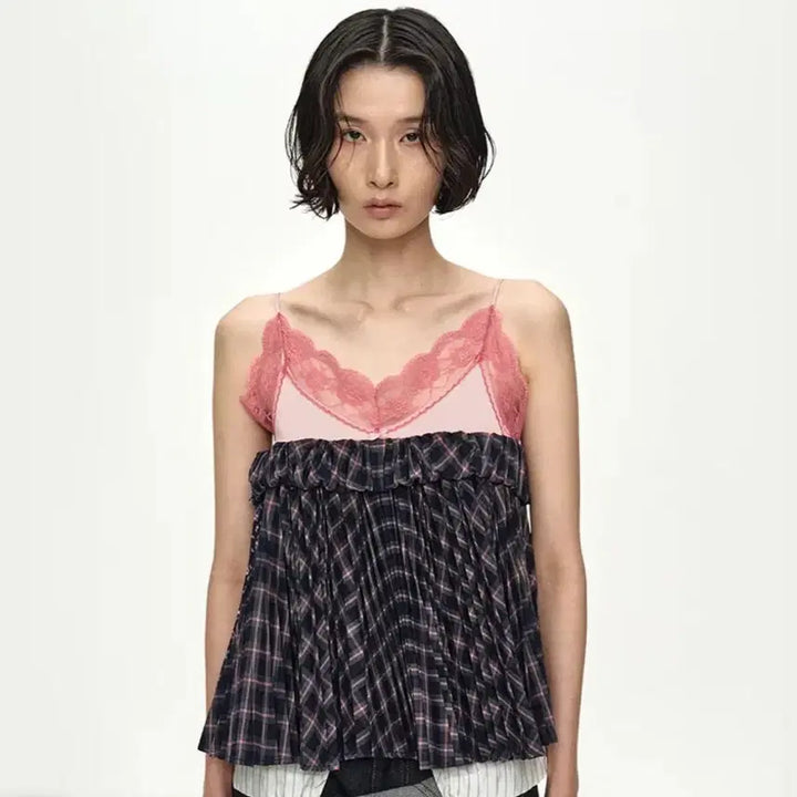 [BUNJANG] Andersson Bell Pleats Combo Lace-Trim Cami Top / 전체품절)앤더슨벨 Pleats combo lace-trim cami to