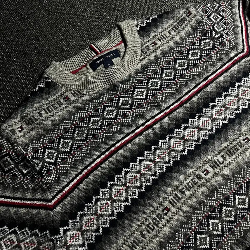[BUNJANG] Tommy Hilfiger Wool Cotton Pattern Knit Sweater (Size S) / [S] TOMMY HILFIGER 타미힐피거 울 코튼 패턴 니트