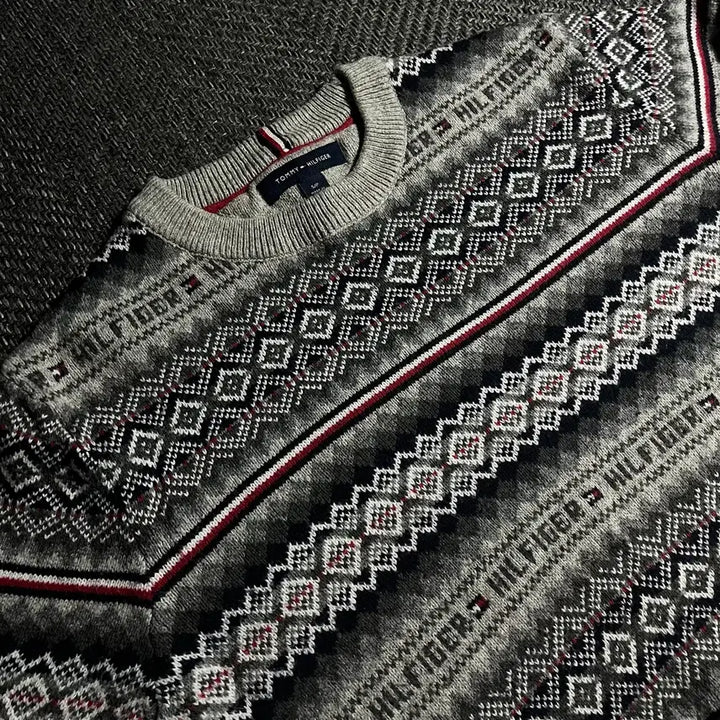 [BUNJANG] Tommy Hilfiger Wool Cotton Pattern Knit Sweater (Size S) / [S] TOMMY HILFIGER 타미힐피거 울 코튼 패턴 니트