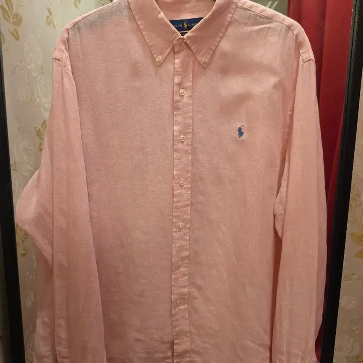 [SOLD OUT] 7/54 폴로 랄프로렌 핑크 린넨 셔츠 2XL