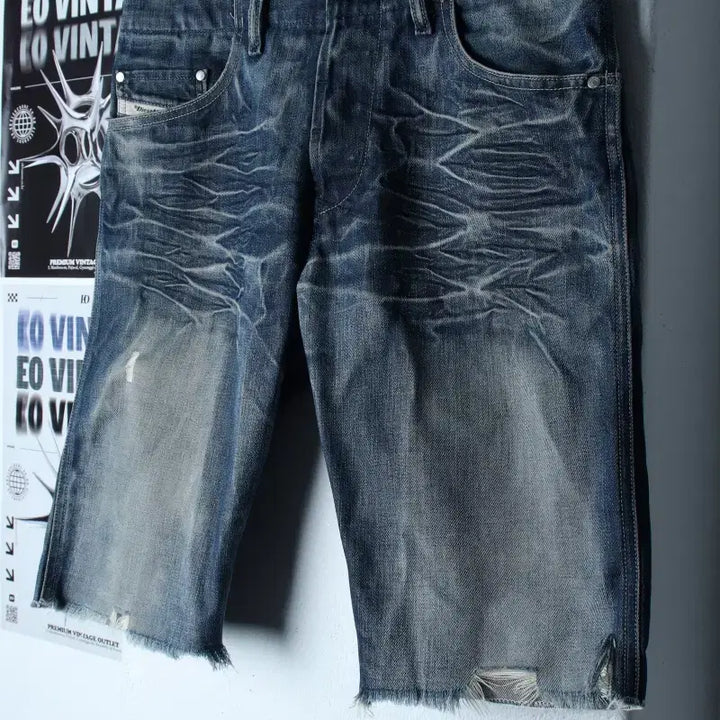[BUNJANG] Diesel Washed Denim Shorts / (M-L) 디젤 반바지 팬츠 데님 청 워싱 이태리-2573