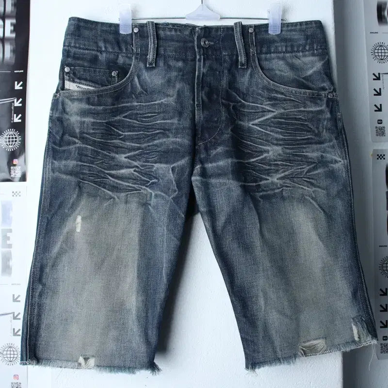 [BUNJANG] Diesel Washed Denim Shorts / (M-L) 디젤 반바지 팬츠 데님 청 워싱 이태리-2573