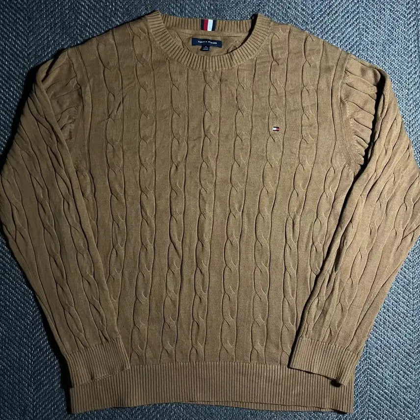 [BUNJANG] Tommy Hilfiger Cable Knit Cotton Sweater XL / [XL] TOMMY HILFIGER 타미힐피거 꽈배기 코튼 니트